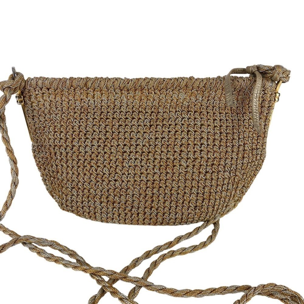 Authentic Rodo Vintage 70’s Metallic Crocheted Sh… - image 1